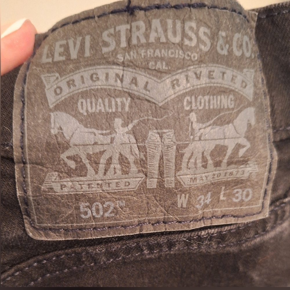Levi Strauss Men's Black Jeans 505 Original Fit Straight‎ Leg 34x28(tag 34x30)